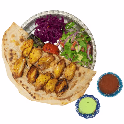 Gegrillte Hühnerflügel mit Brot