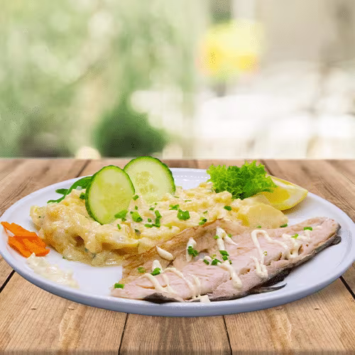 Lauwarmes Leutascher Räucherforellenfilet
