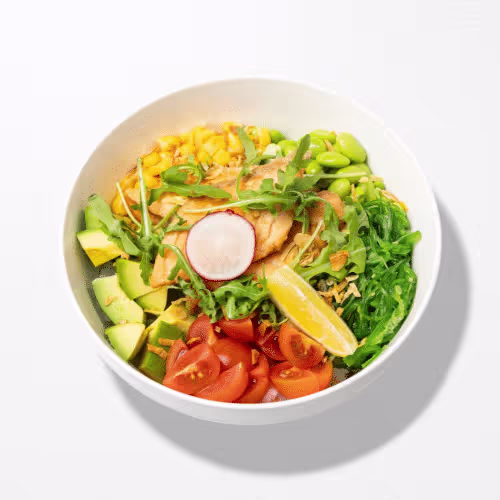 Gegrillter Lachs Poke Bowl