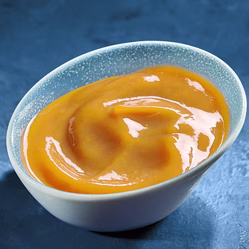 Portion fruchtige Orangen Senf Sosse (vegan)