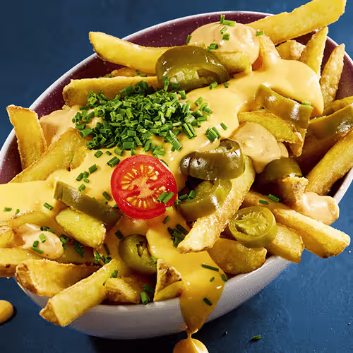 Chili Cheddar Fritten (vegetarisch)