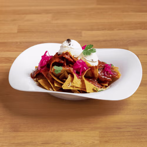 Chilaquiles Rojos (leicht scharf)