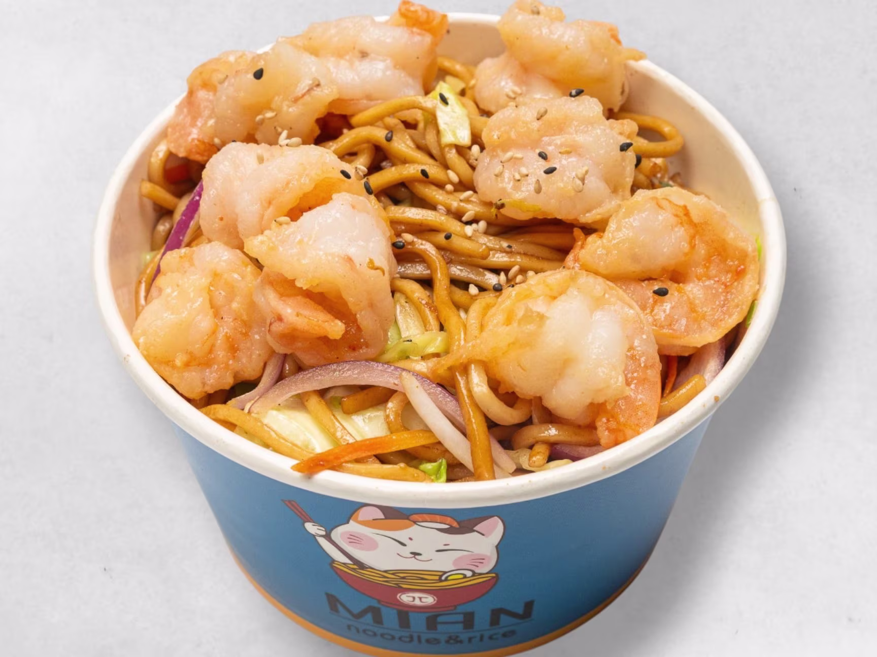 Nudeln mit Shrimps (7 Stück)
