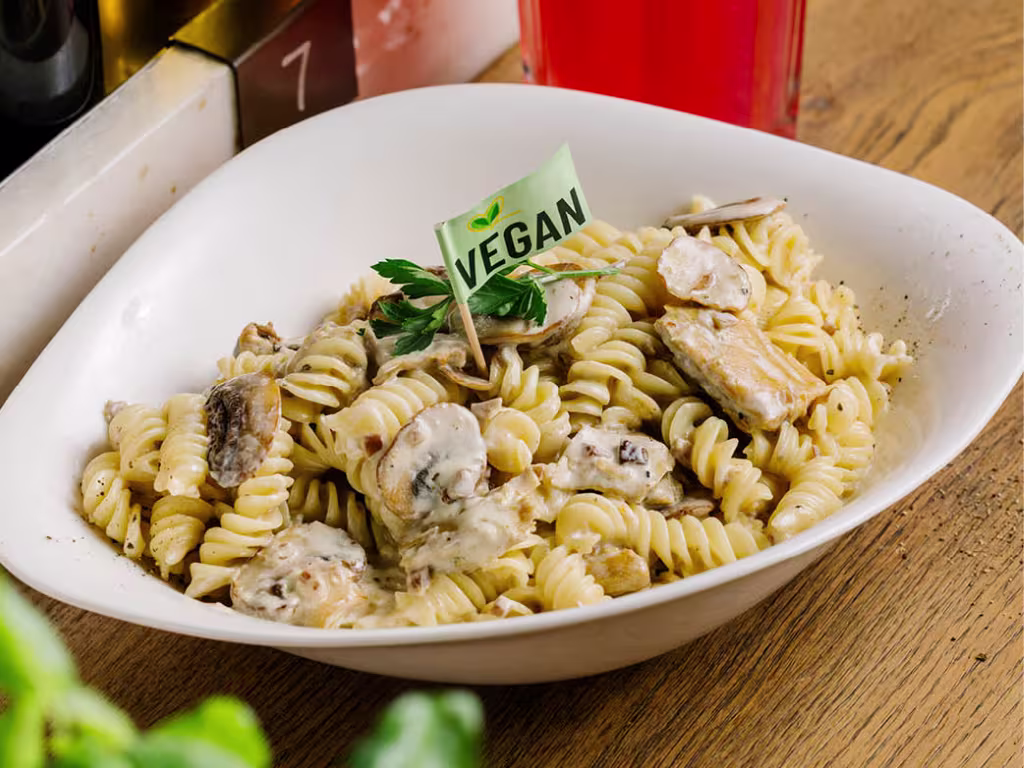 Pasta Planted Chicken Alfredo (vegan)