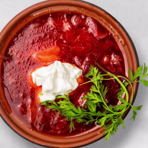 Borsch mit Rindfleisch