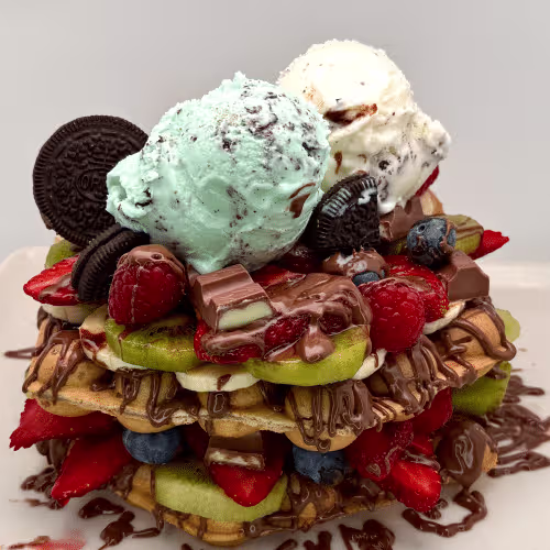 Double Bubble Waffle mit Eis