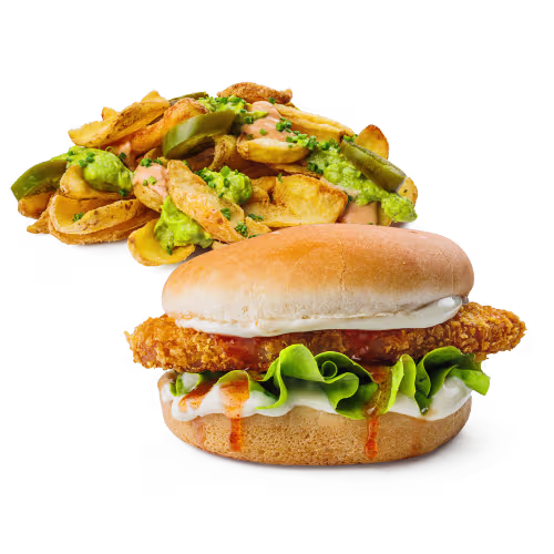 Hot Honney Chick'n Planty & Loaded Guacamole Fries