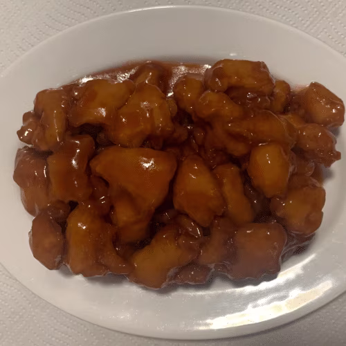 Gebackenes Hühnerfleisch mit Honigsauce