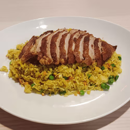 C46 - Gebratener Curryreis mit Knusperente