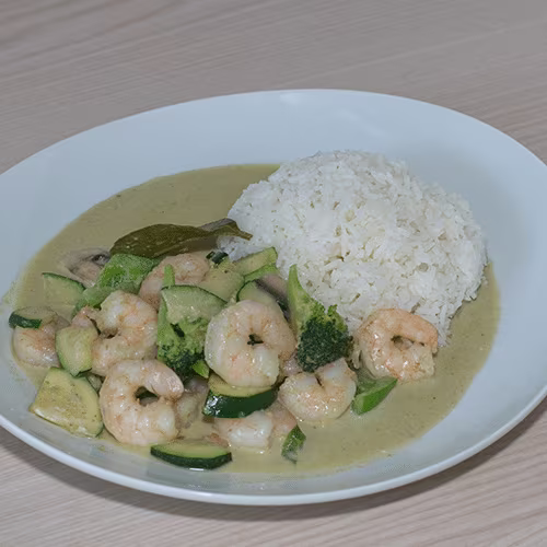 T4 - Grünes Curry mit Garnelen