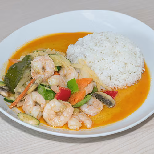 T3 - Rotes Curry mit Garnelen