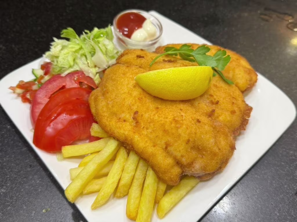 Riesen Schnitzel Teller Huhn