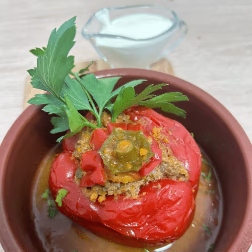 Paprika gefüllte mit Rindfleisch