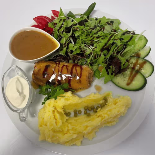 Fleischrouladen gefüllte Pilzen & Käse