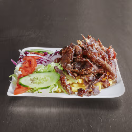 Rind-Teller mit Pommes frites