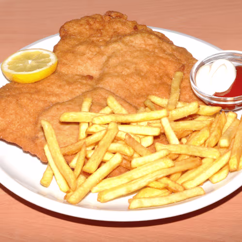 MÜ Riesenschnitzel Menü
