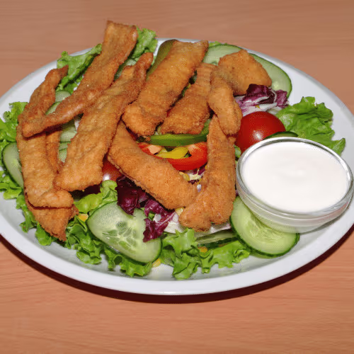 Gartensalat mit Putenstreifen