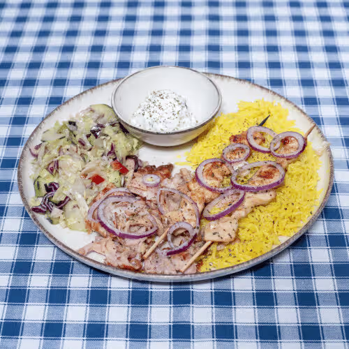 Souvlaki Kotopoulo vom Huhn