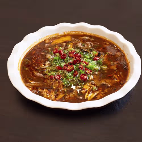 Pochiertes Rindfleisch in scharfem Chili-Öl (scharf)