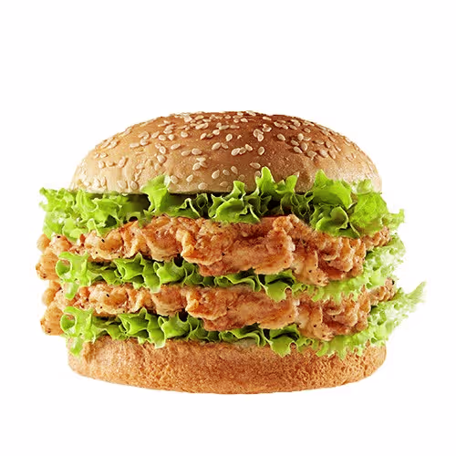 Double Fried Chicken Burger Menü