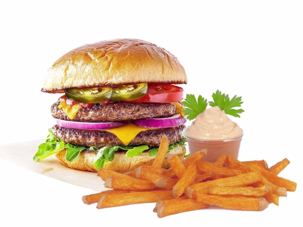 Double Smash Burger Jalapenos