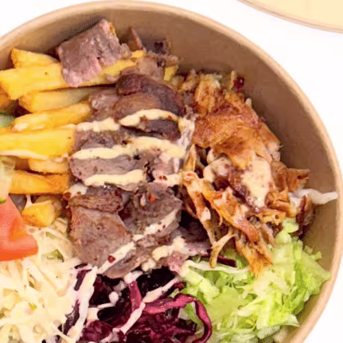 Döner Bowl mit Steak Fleisch