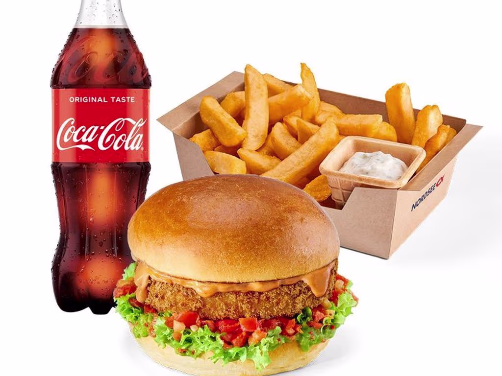 Lachs Burger Deluxe Menü