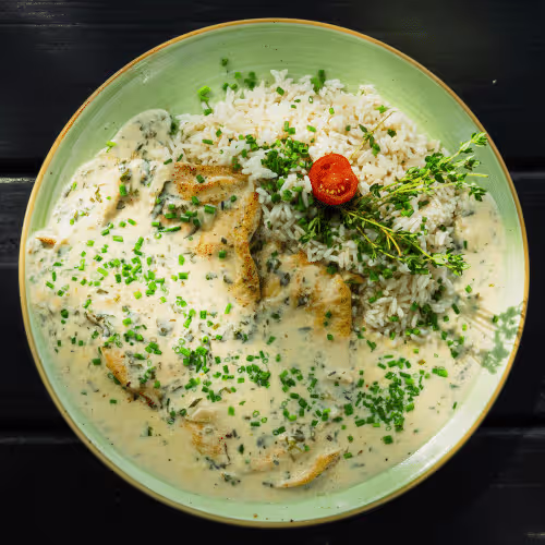 Kräuterrahmschnitzel vom Schwein