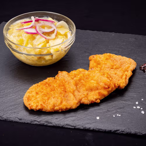 Gebackenes Schnitzel von der Pute
