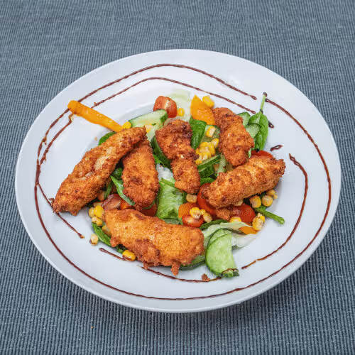 Hühnerstreifen Salat