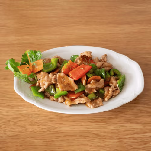 Schweinefleisch mit Paprika (scharf)