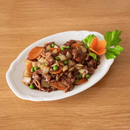 Rindfleisch mit Zwiebeln