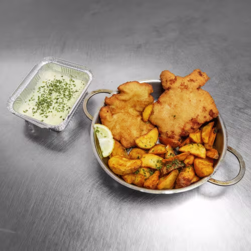 Knoblauchschnitzel von der Pute
