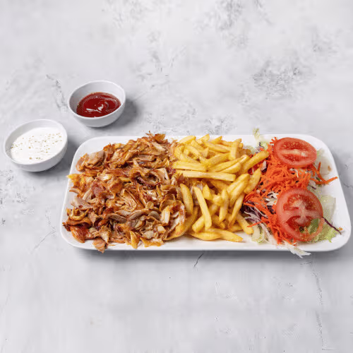Kebap Teller mit Pommes frites