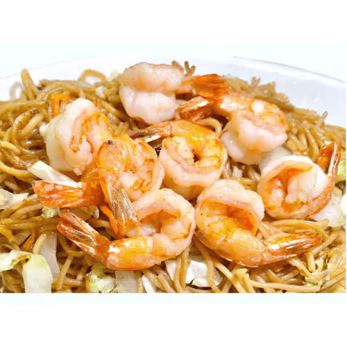 Gegrillte Garnelen Box mit Nudeln