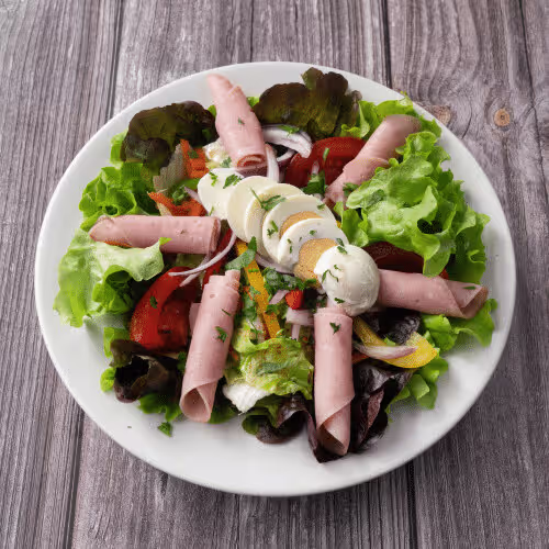 Großer gemischter Salat Schinken