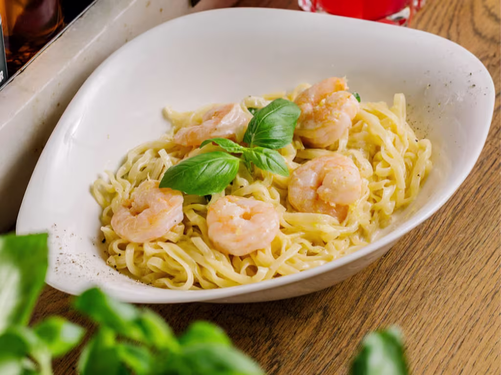 Pasta Al Limone con Gamberetti