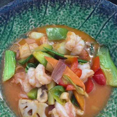 T6  Rotes Thai Curry mit Garnelen