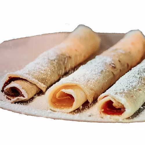 Palatschinken Karussell mit Vanillesauce