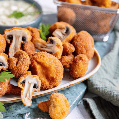 Gebackene Champignons