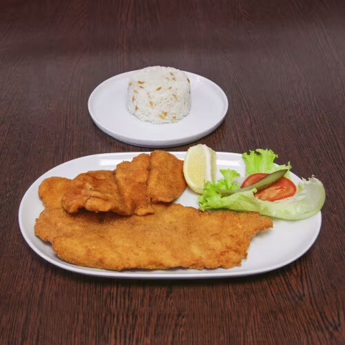 Hühnerschnitzel Portion mit Beilage nach Wahl