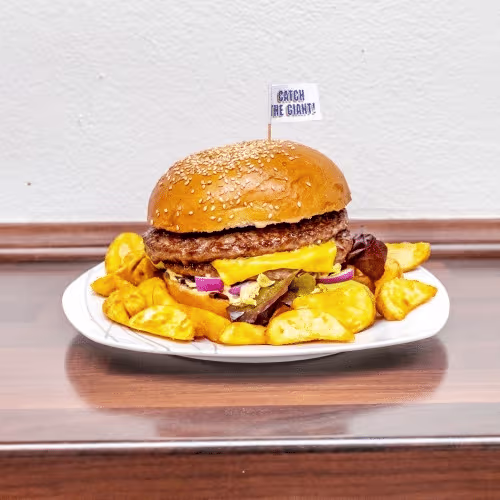 XXL Grande Burger mit Potato Wedges
