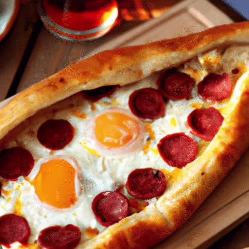 Pide türkischer Sucuk