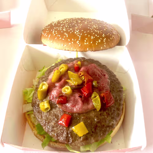 Hot Burger Menü (scharf)