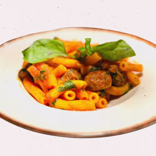Maccheroni della nonna con polpette al sugo