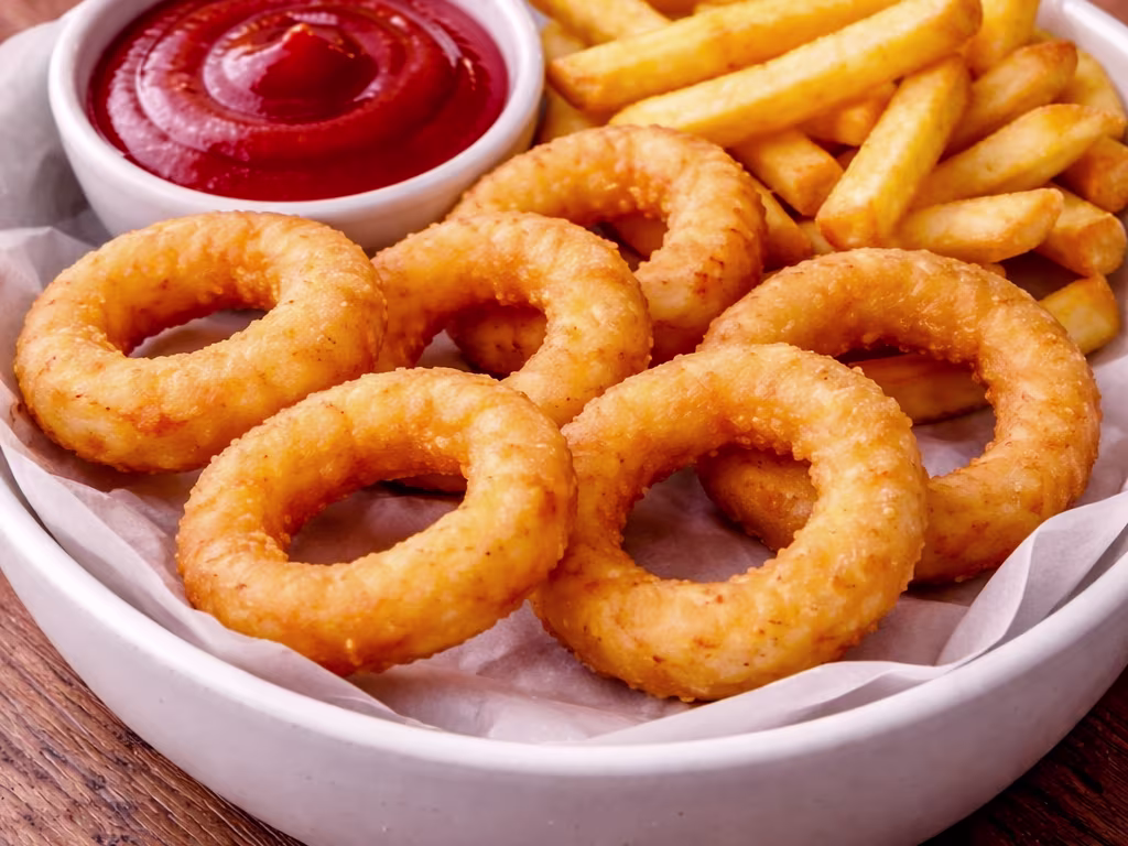Onion Rings mit Hausfritten