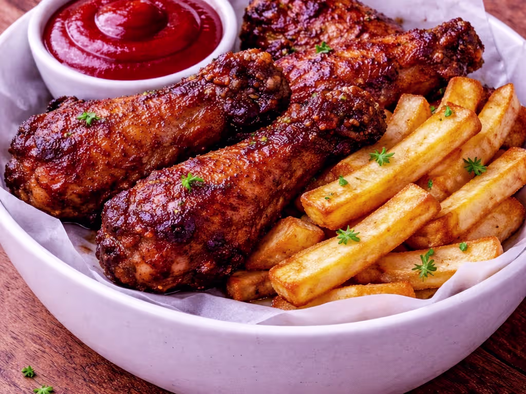 Chicken Wings mit Hausfritten