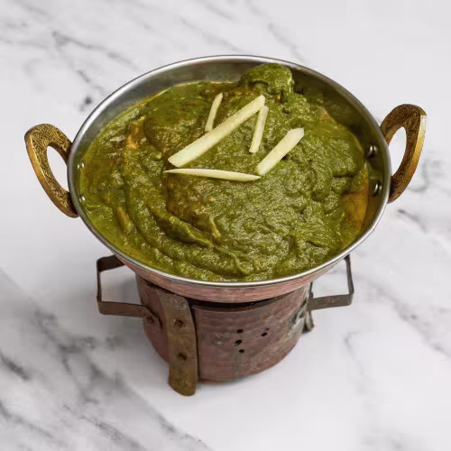 Paneer Palak (mit Reis als Beilage)