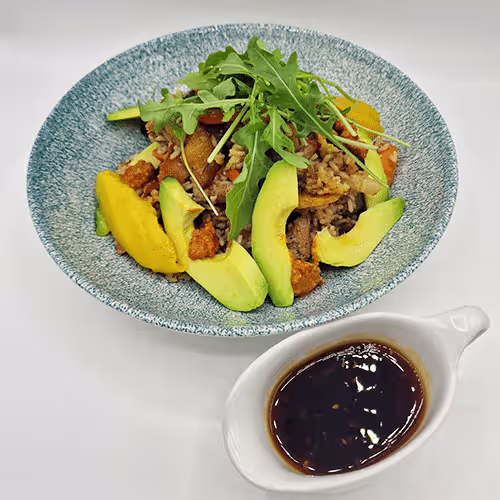 Vegane Soja Reis Bowl