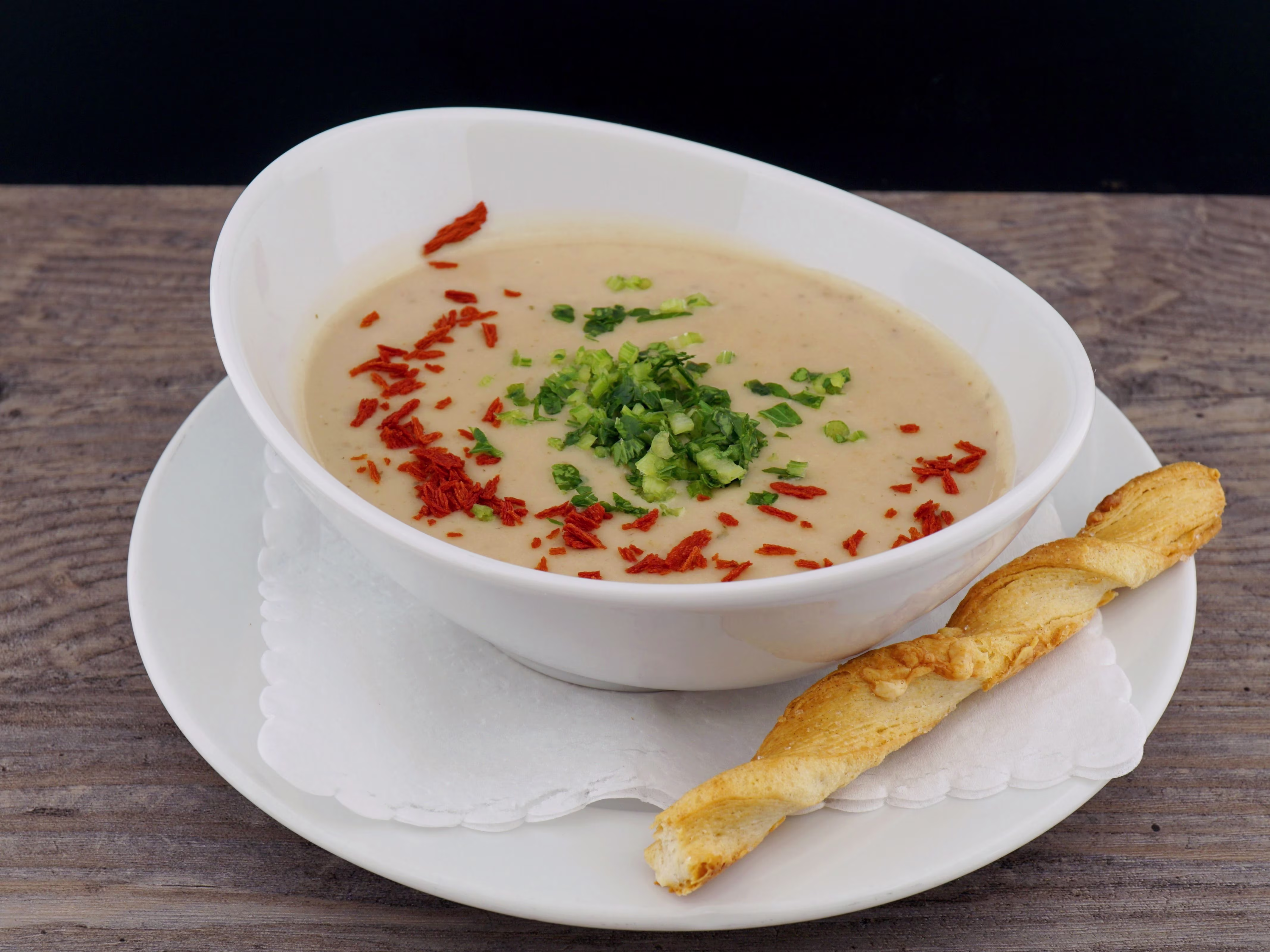 Maronicremesuppe / Blätterteigstangerl